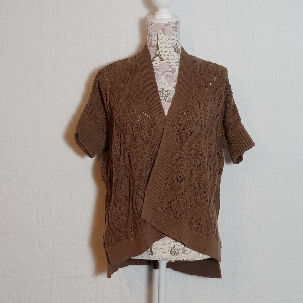 LOFT Ann Taylor Half Sleeve Cable Knit Cardigan